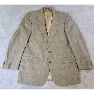 Burberry Glen Plaid Jacket Mens 42R 100% Silk Blazer Vintage Burberrys